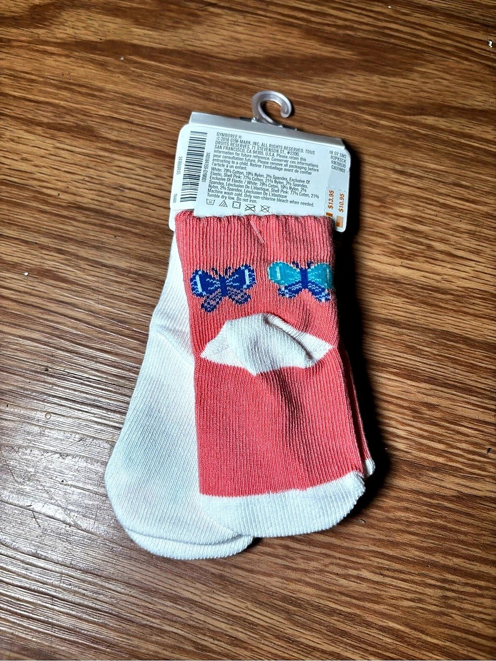 Gymboree Butterfly Sock Two-Pack Red & White